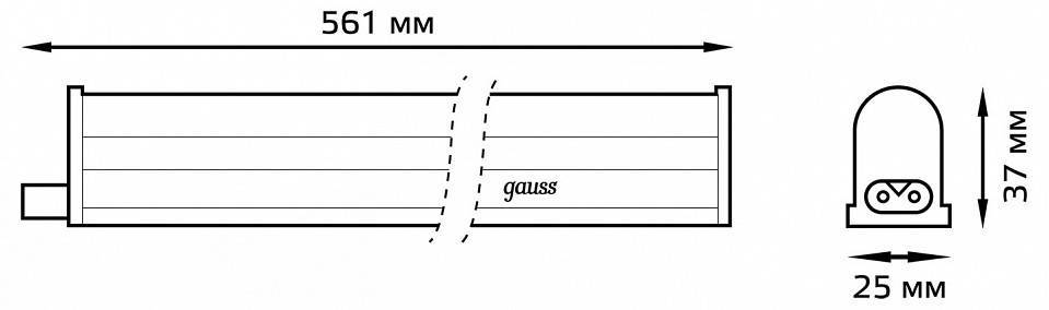 Светильник для растений Gauss Fito 8 Вт 130411908