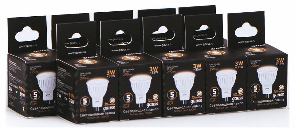 Лампа светодиодная Gauss GU4 3 Вт 3000 K 132517103