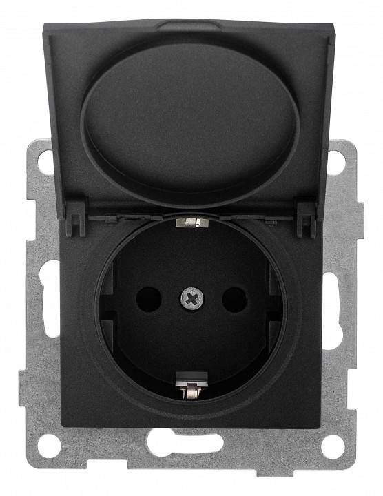 Розетка с заземлением и со шторкой, без рамки с крышкой Gusi Electric BRAVO С10Р91-010