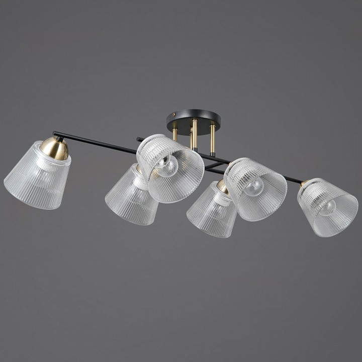 Люстра на штанге ILLUMICO IL0845 IL0845-6CSQ-25BKAB ELITE