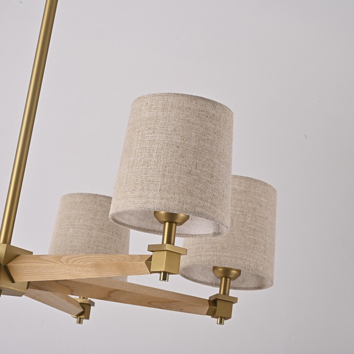 Люстра на штанге Imperiumloft Jorgenson Beige/Light wood STAVRA01