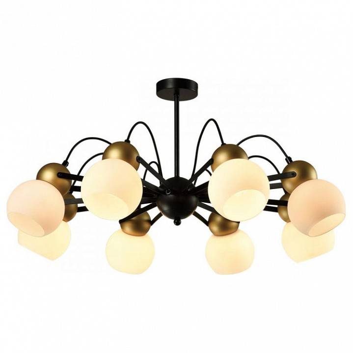 Люстра на штанге Imex Cleo 8 ламп MD.22438-8-S-BK+GD