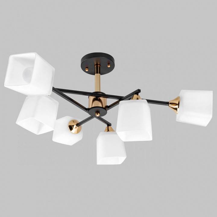 Люстра на штанге IMEX MD.4080 6 ламп MD.4080-6-S-BK+FGD