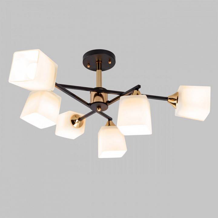 Люстра на штанге IMEX MD.4080 6 ламп MD.4080-6-S-BK+FGD