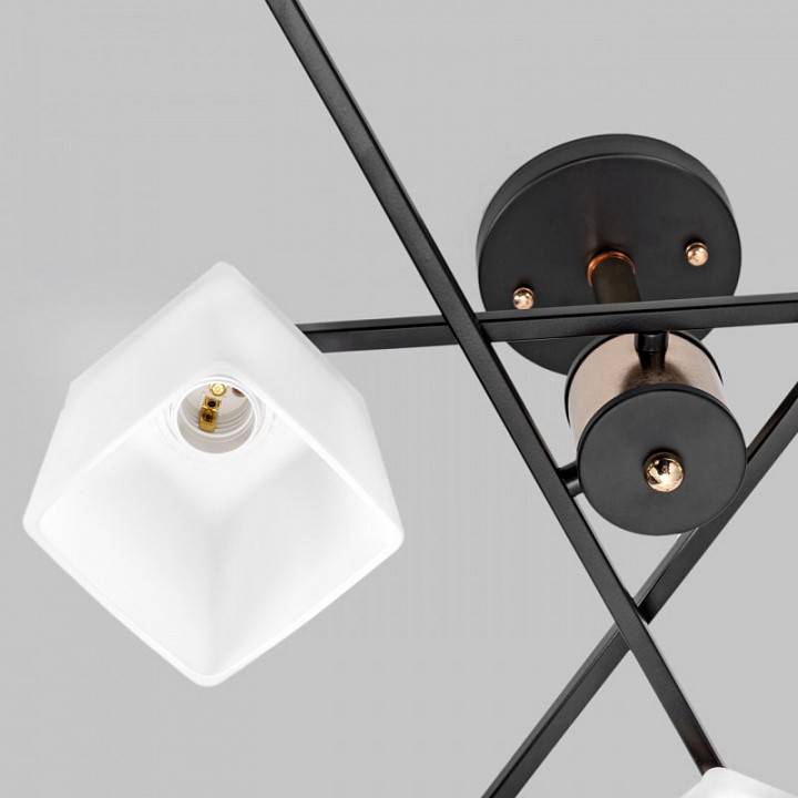 Люстра на штанге IMEX MD.4080 6 ламп MD.4080-6-S-BK+FGD