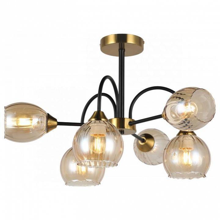 Люстра на штанге Imex MD.51831 на 6 ламп MD.51831-6-S-BK+BR