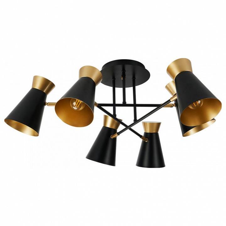 Люстра на штанге Imex MD.7885 6 ламп MD.78853-6-S BK+FGD