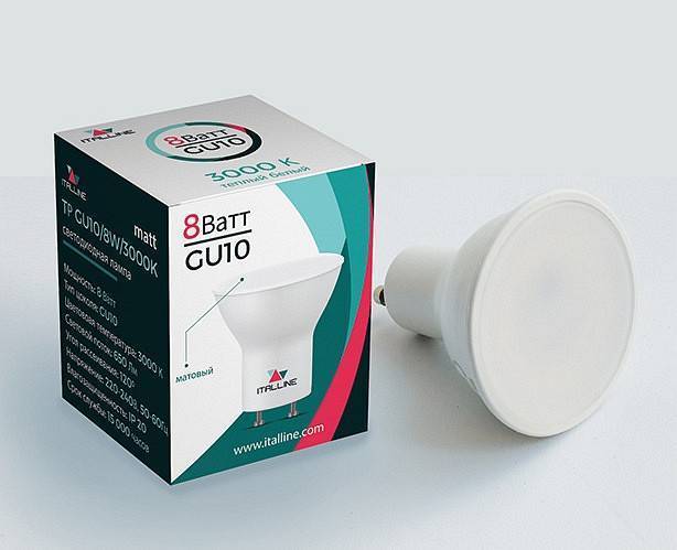 Лампа светодиодная Italline TP GU10 8 Вт 3000 K матовая TP GU10/8W/3000K matt