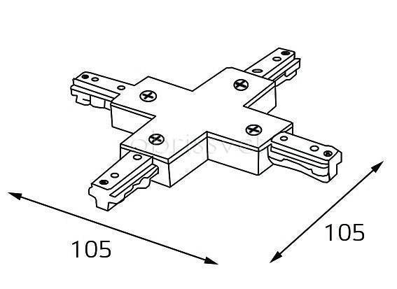 Соединитель X-образный для треков Italline WSO WSO 75 black