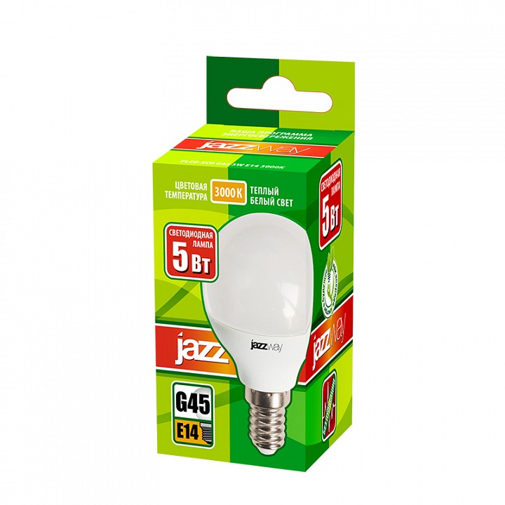 Лампа светодиодная Jazzway  PLED-ECO-G45 5w E14 3000K