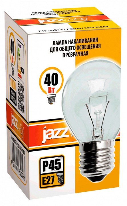 Лампа накаливания Jazzway  P45 240V 40W E27 clear