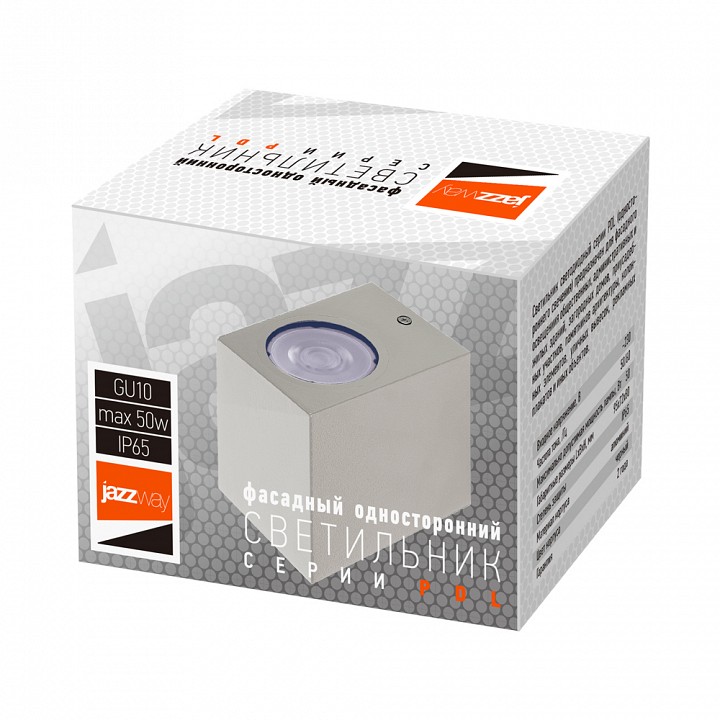 Накладной светильник Jazzway PDL-S 72080 GU10-1 GR IP65 серый PDL-S 72080 GU10-1 GR IP65