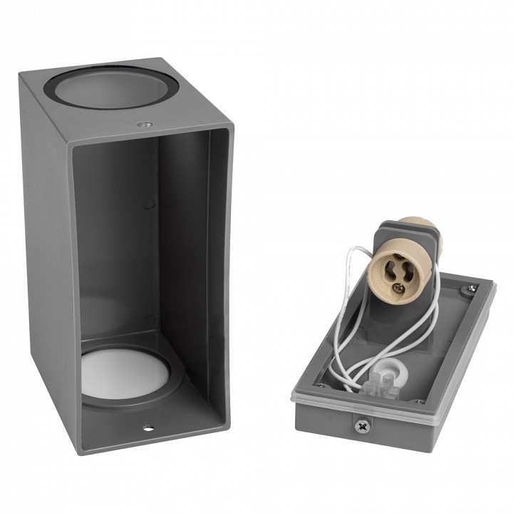 Накладной светильник Jazzway PDL-S 72150 GU10-2 GR IP65 серый PDL-S 72150 GU10-2 GR IP65