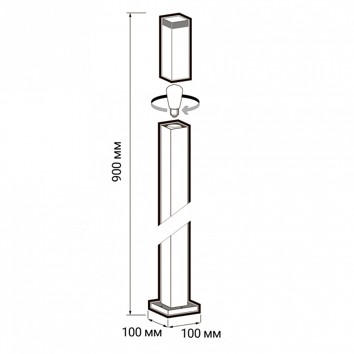 Уличный наземный светильник Jazzway PGB 01-900 E27 BL IP44