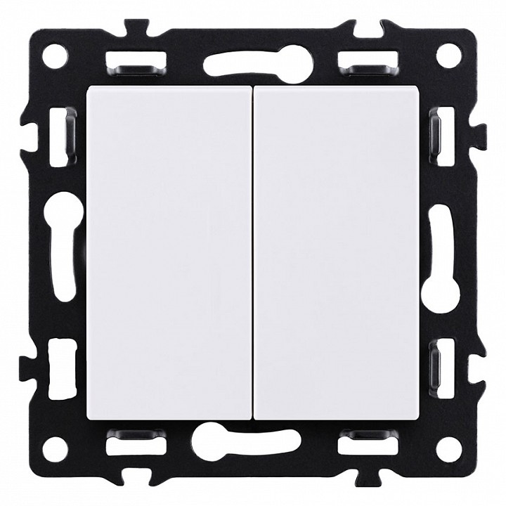 Выключатель двухклавишный без рамки Kollinger Asthetik AS-004WH