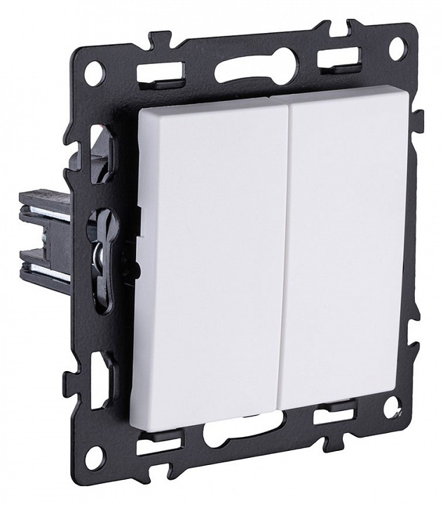 Выключатель двухклавишный без рамки Kollinger Asthetik AS-004WH