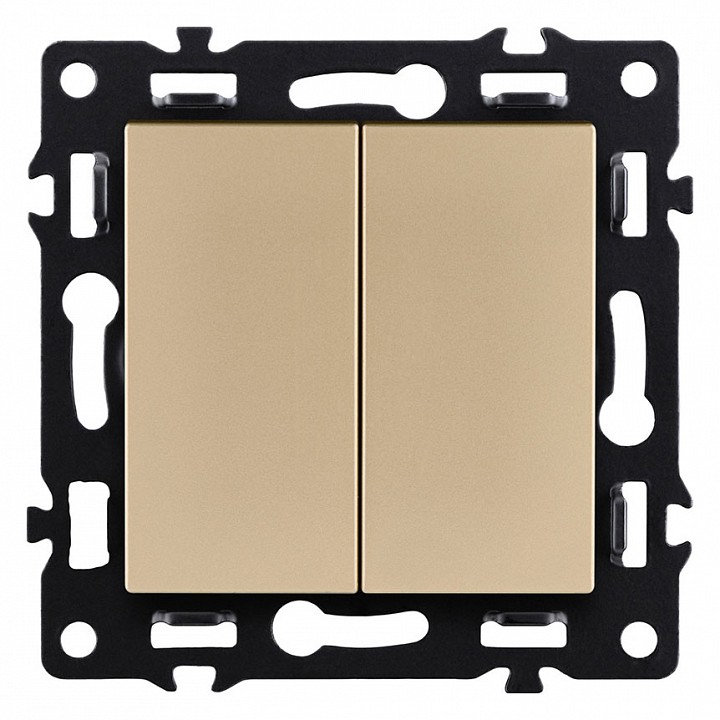 Выключатель двухклавишный без рамки Kollinger Asthetik AS-025GD