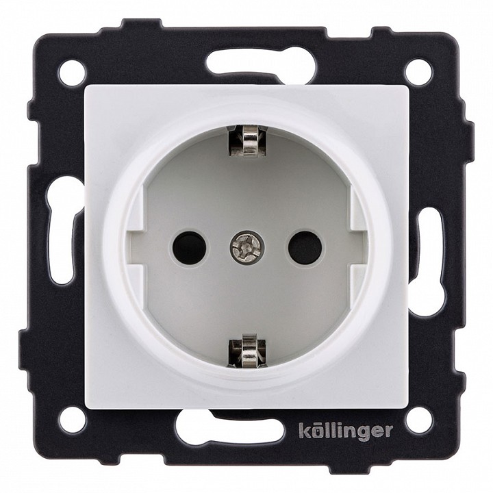 Розетка с заземлением, без рамки Kollinger  REA-002WH