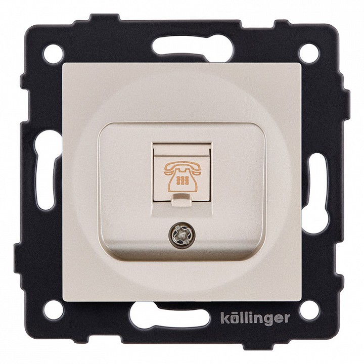 Розетка телефонная RJ-11 со штрокой, без рамки Kollinger  REA-009GD