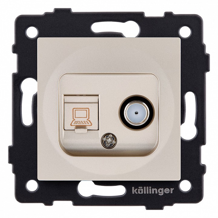ТВ-розетка и SAT-розетка оконечная без рамки Kollinger  REA-014GD