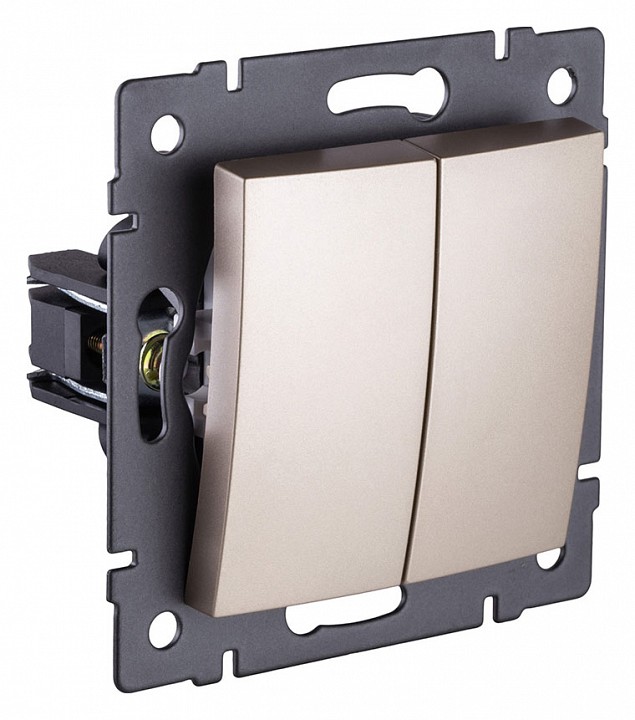 Выключатель проходной двухклавишный без рамки Kollinger  REA-R-009GD