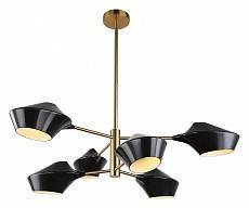 Люстра на штанге Lumina Deco Romina LDP 6037-6 BK+GD