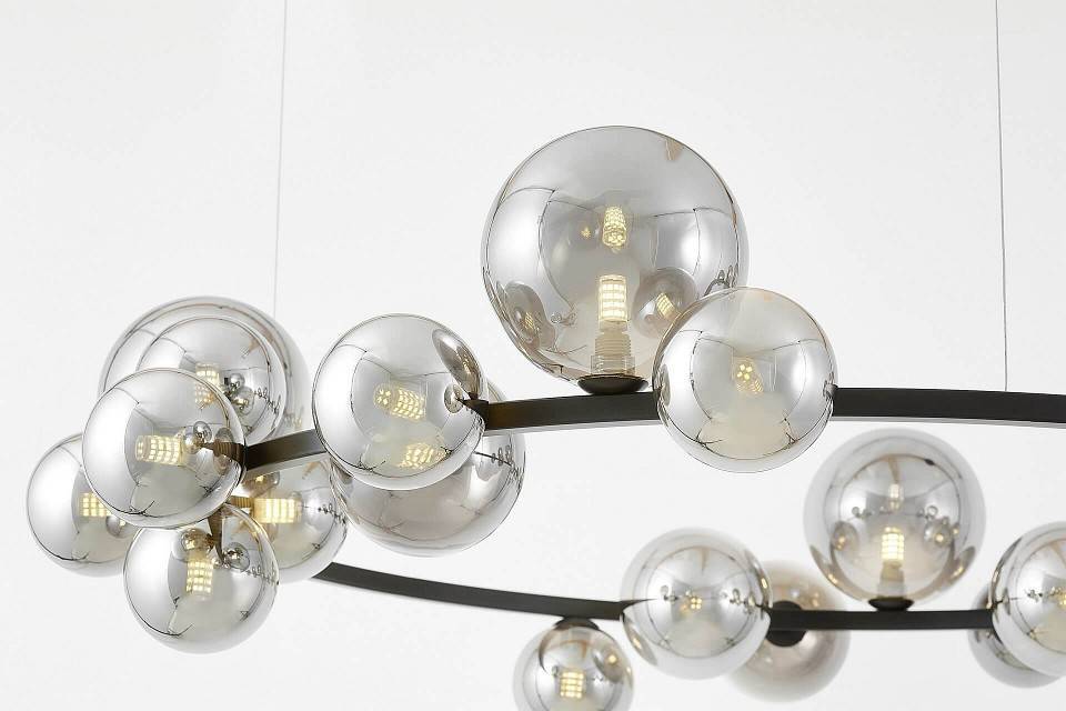 Подвесная люстра LUMINA DECO MERIDO LDP 7033-24 BK+GY