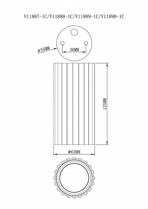 Накладной светильник Moderli  V11890-1C