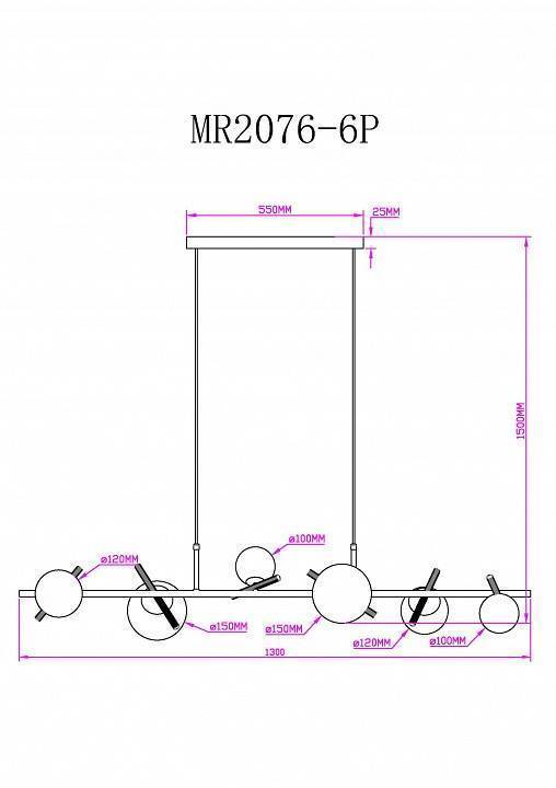 Подвесной светильник MyFar Francis MR2076-6P