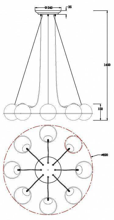 Подвесная люстра MyFar Julian MR2291-8P