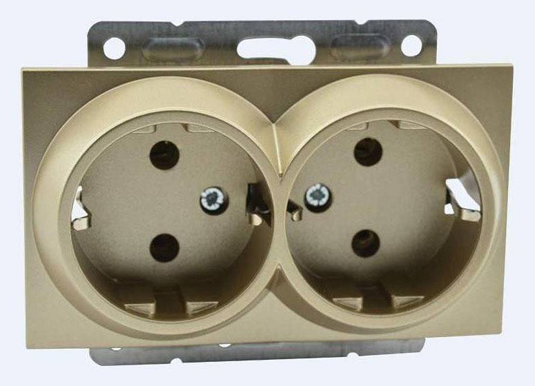 Розетка двойная с заземлением, без рамки Mono Electric Despina / Larissa 500-002204-120