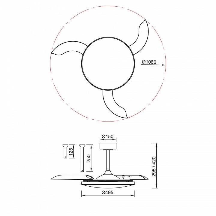 Светильник с вентилятором Mantra SLIM FAN 9006