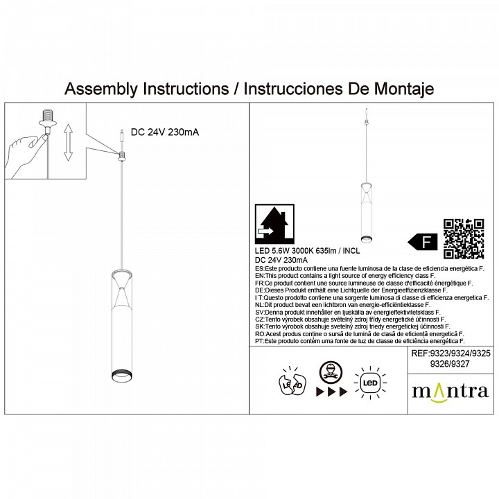 Подвесной светильник Mantra Spark 9326