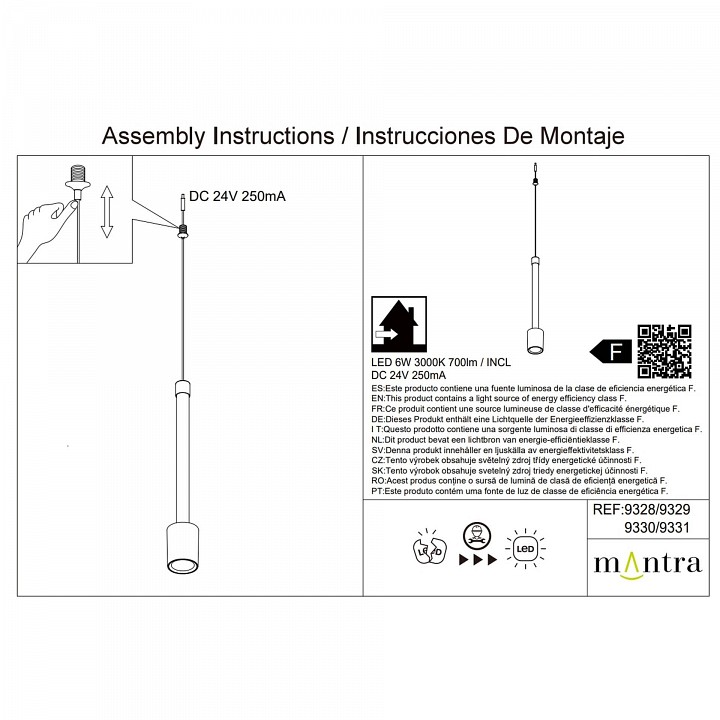 Подвесной светильник Mantra Fugaz 9328