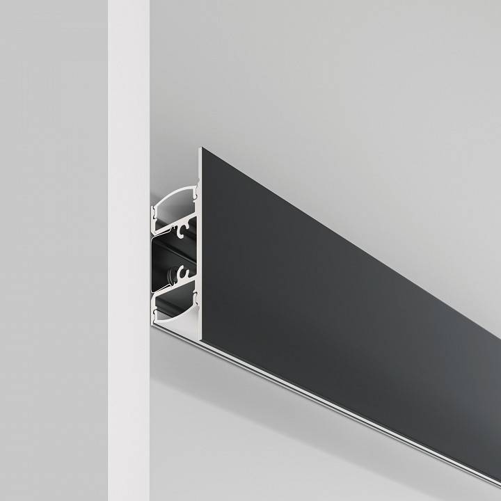 Профиль алюминиевый накладной Maytoni 2 м черный ALM-1848-B-2M