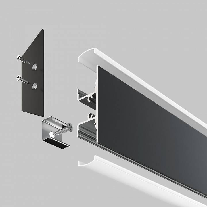 Профиль алюминиевый накладной Maytoni 2 м черный ALM-1848-B-2M