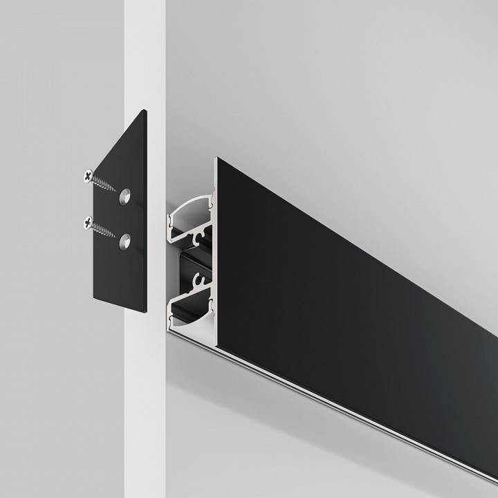 Профиль алюминиевый накладной Maytoni 2 м черный ALM-1848-B-2M