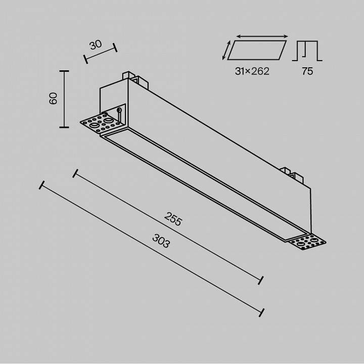 Встраиваемый светильник Maytoni Basis DL066-20W3-6K-TRS-W