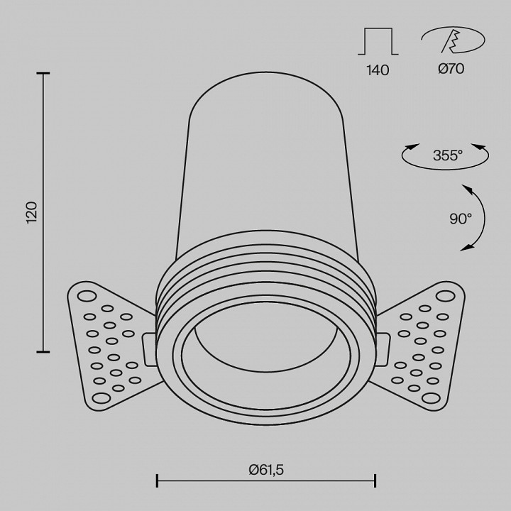 Встраиваемый светильник Maytoni  DL125-L12-3K-TRS-B