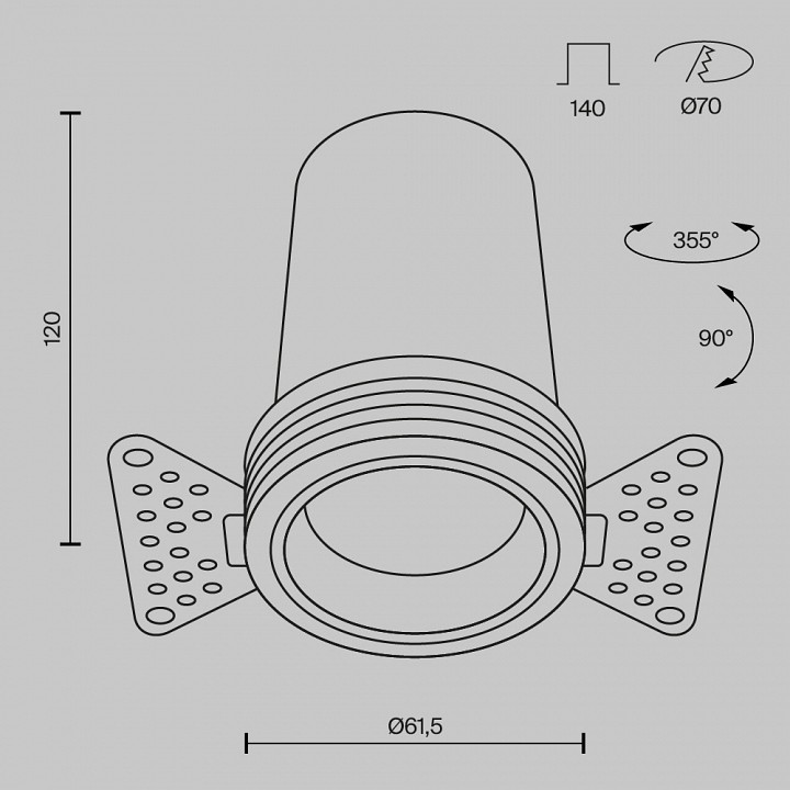 Встраиваемый светильник FOCUS LED DL125-L12-3K-TRS-W