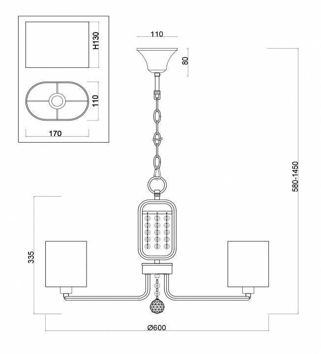 Подвесная люстра Freya Elin 5 ламп FR5016PL-05CH