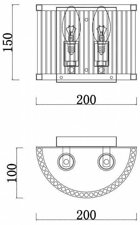 Накладной светильник Freya Savoy 2 лампы никель FR5053WL-02N