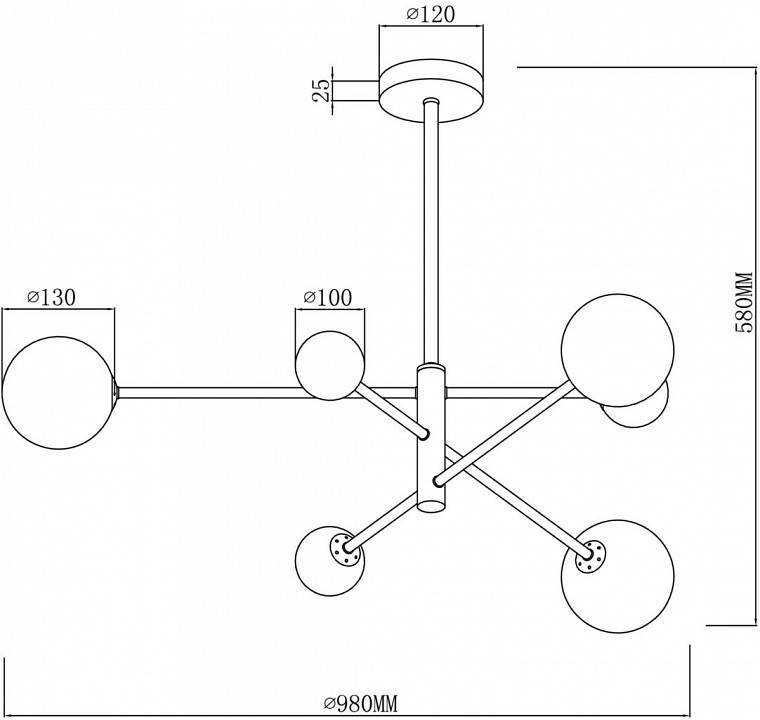 Люстра на штанге Freya Sphirity FR5376CL-06B
