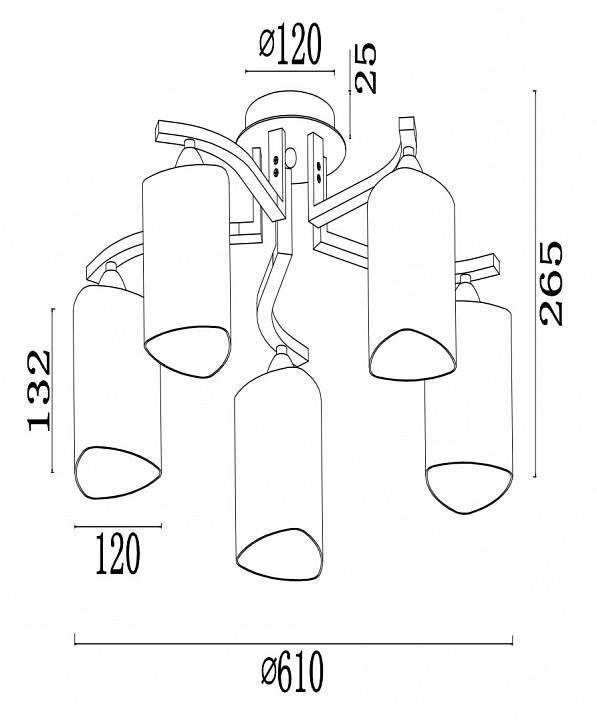 Потолочная люстра Freya Sol 5 ламп FR5454CL-05CH