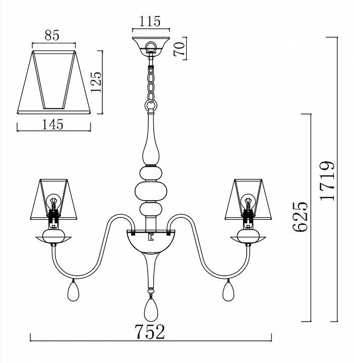 Подвесная люстра Freya Eliza 6 ламп FR5756-PL-06-W
