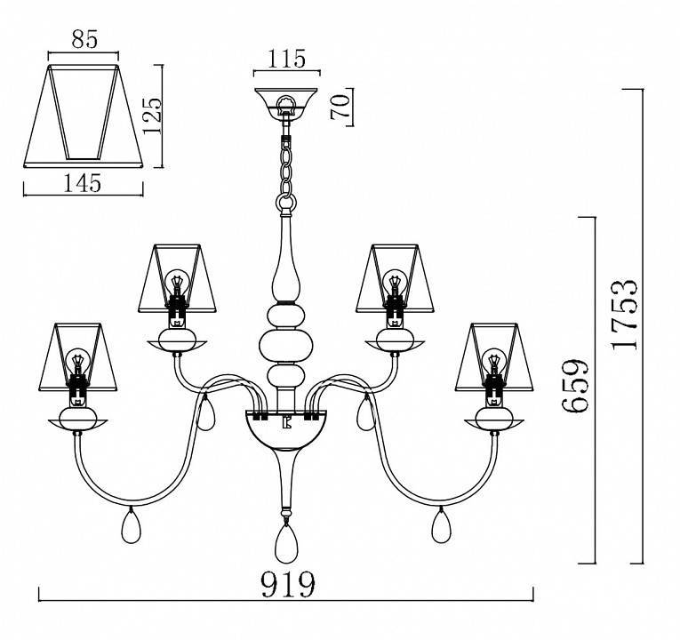Подвесная люстра Freya Eliza 12 ламп FR5756-PL-12-W