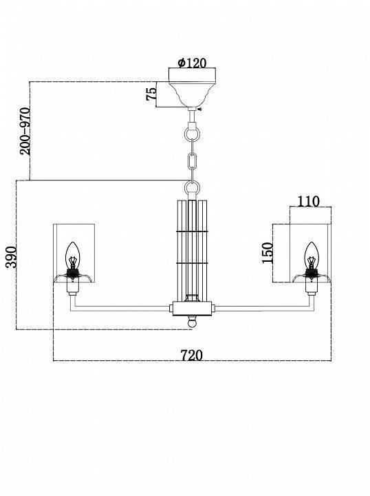 Подвесная люстра Maytoni Metropolitan 8 ламп H015PL-08G
