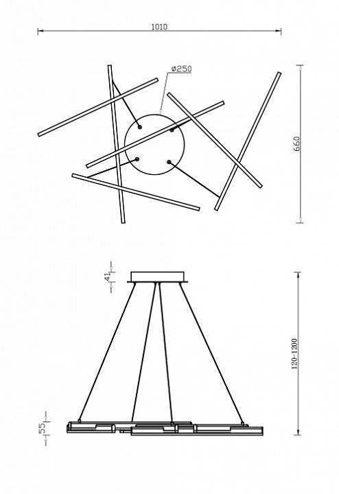 Подвесной светильник Maytoni Line 75 Вт MOD016PL-L75B