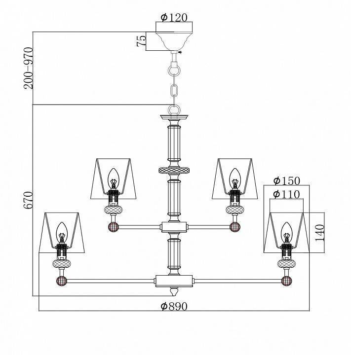 Подвесная люстра Maytoni Riverside 15 ламп MOD018PL-15CH