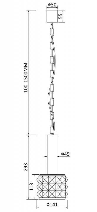 Подвесной светильник Maytoni Rock Me 1 лампа MOD027PL-01CH
